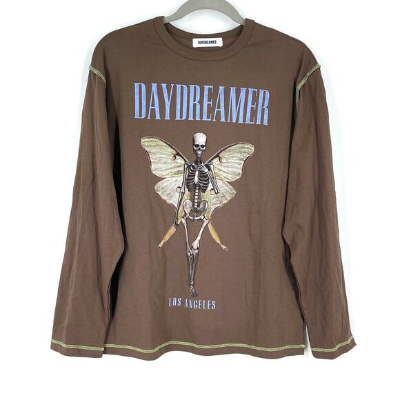 Daydreamer Tops - Daydreamer Skeleton Angel Reverse Long Sleeve Top Brown Small NWOT